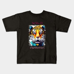 Tiger Wild Nature Animal Colors Art Painting Kids T-Shirt